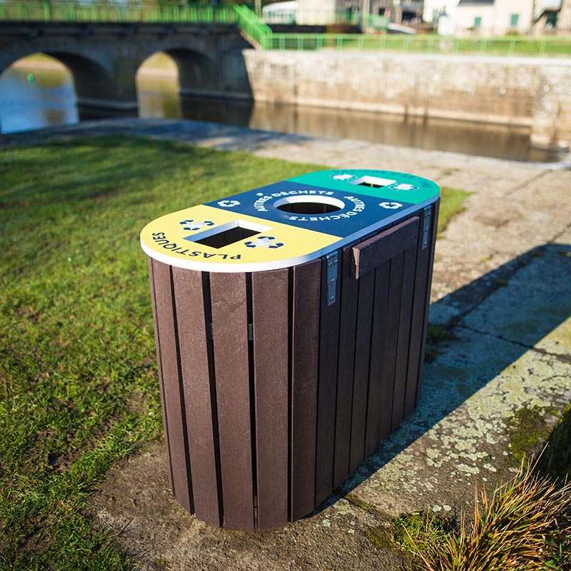 Espace Créatic - Mobilier Urbain - Poubelle HANOVRE en matériau recyclé 100% recyclable
